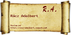 Rácz Adalbert névjegykártya